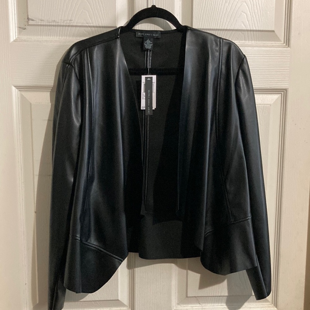 Joan Vass Faux leather blazer